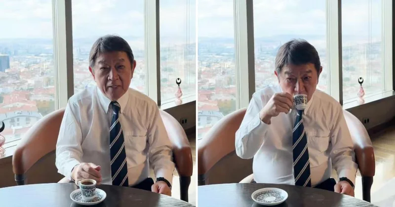 Japon Bakan Motegi Ankara da Türk kahvesi keyfi yaptı
