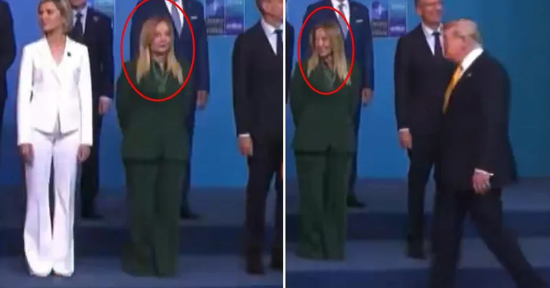 Aile fotoğrafında dikkat çeken an! Meloni, Trump ı görünce başını çevirdi