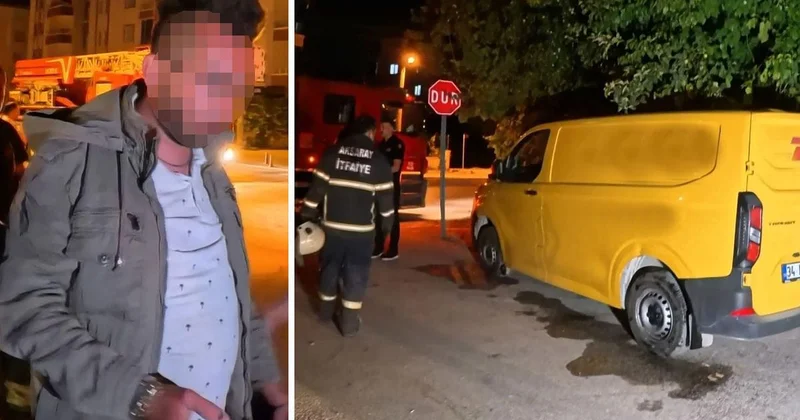 Kamyoneti ateşe vermek isteyen şahıs yakalandı