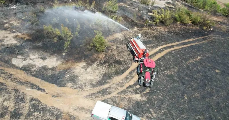 Makilik alanı alevler sardı, ekipler ve vatandaşlar seferber oldu