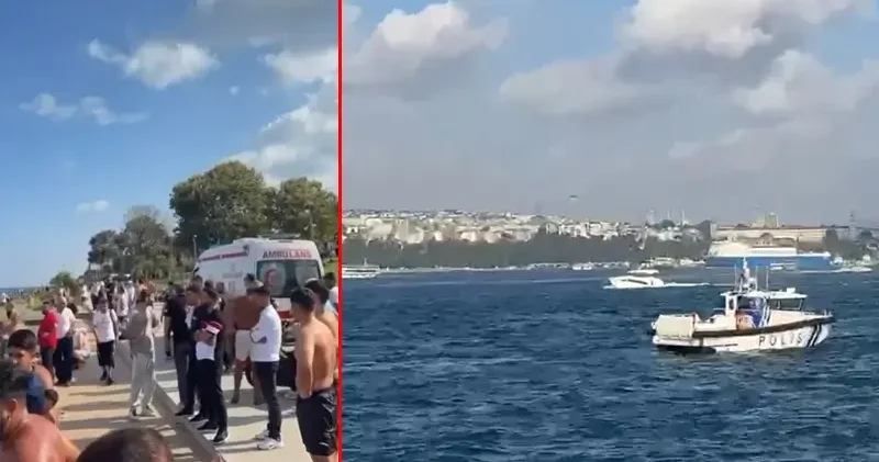 Fatih te denize giren 2 kardeş boğulma tehlikesi geçirdi; dalgıçların çıkardığı çocuk hastaneye kaldırıldı