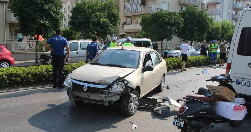 Direksiyon hakimiyetini kaybetti, karşı şeritteki otomobile çarptı