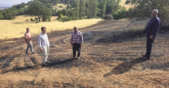 Kütahya Mustafalar köyünde yangın sonrası zarar gören alanlarda hasar tespit çalışması Kütahya Haberleri Habertürk Yerel Haberler
