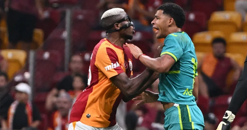 Galatasaray Villarreal maçında gerginlik! Osimhen ve Mourino...