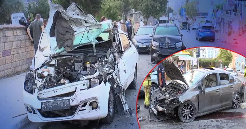 Kartal da feci kaza! Kontrolden çıkan otomobil araçlara çarpıp takla attı: Kaza anı kamerada
