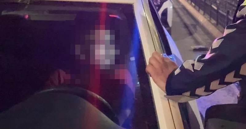 Kayseri de yol ortasında uyuyakalan alkollü sürücüye 25 bin TL ceza kesildi