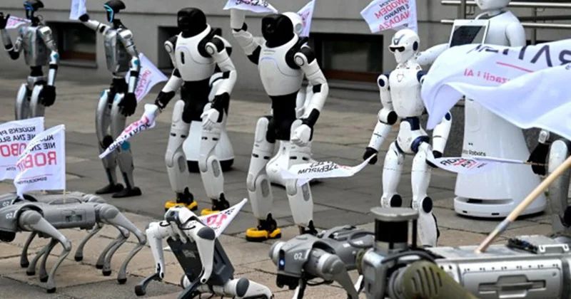 Polonya da robotlar yapay zekaya karşı protesto düzenledi: İş yerlerini koruyun