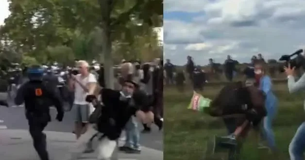 Fransa daki eylemlerde polise çelme takan fotoğrafçı o utanç anını hatırlattı