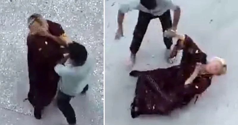 Sokak ortasında kadına dehşeti yaşattı! Boğazını sıkıp yerde böyle sürükledi