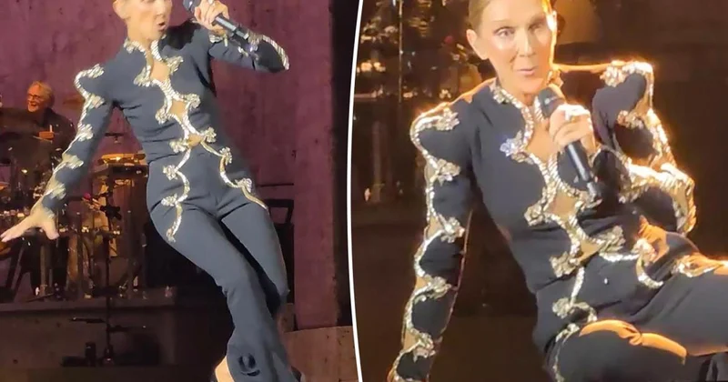 Céline Dion sahnede düştü, hiç bir şey olmamış gibi konsere devam etti