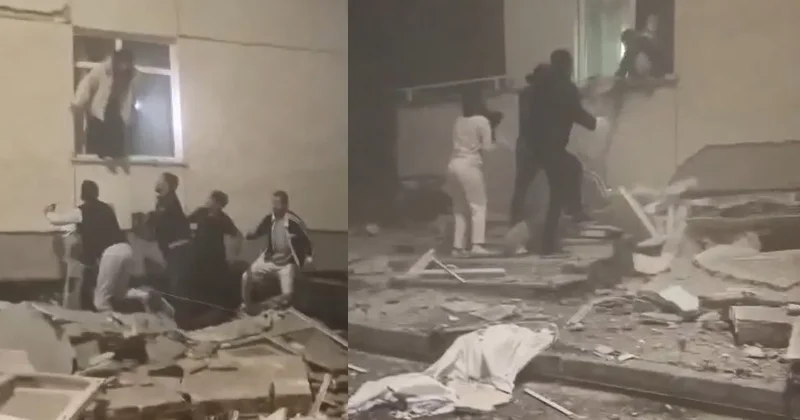 Yıkımdan saniyeler sonra... Çöken binaya karanlıkta yardıma koştular