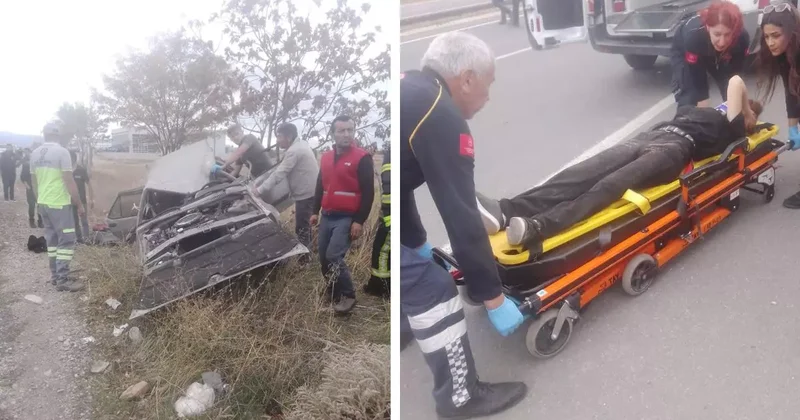 Hurdaya dönen araçtan yaralı kurtuldu