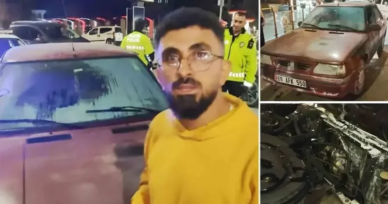 Aksaray’da seyir halindeyken yanan otomobili esnaf söndürdü Aksaray Haberleri