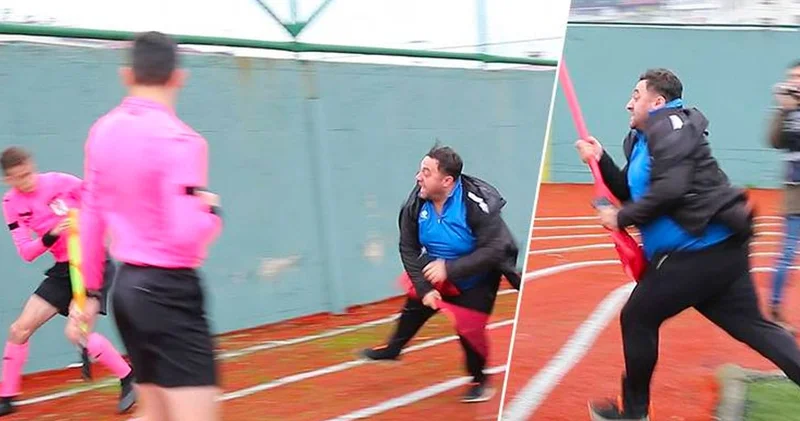 Bahisçi hakemi korner direğiyle dövmüşler: Görüntüler ortaya çıktı