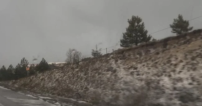 Dolu yağışı bastırdı her yer beyaza büründü! Yollar kar gibi dolu kaplandı