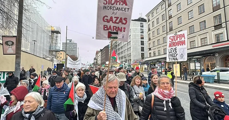 İsveç te, Gazze deki ateşkesi ihlal eden İsrail e karşı protesto