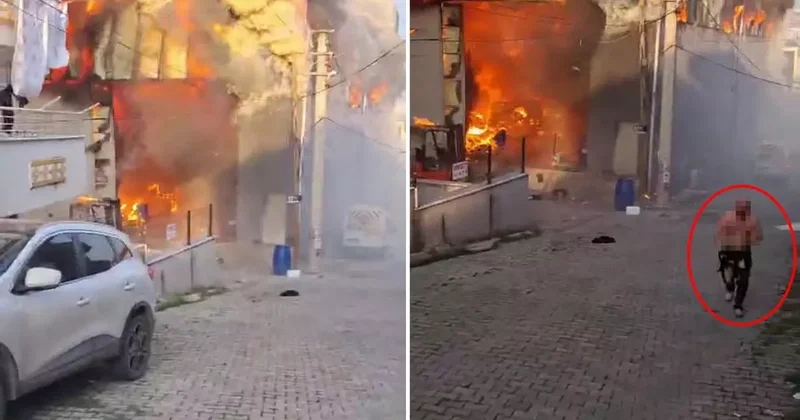 6 kişinin öldüğü yangında tüyler ürperten görüntü: Alevlerin arasından çıkıp geldi