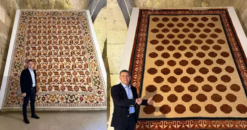 Yeniden dokunan Selçuklu halıları, Sultanhanı Kervansarayı nda sergileniyor