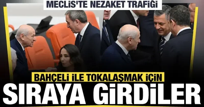 Özgür Özel ve Devlet Bahçeli, Meclis Genel Kurulu nda tokalaştı