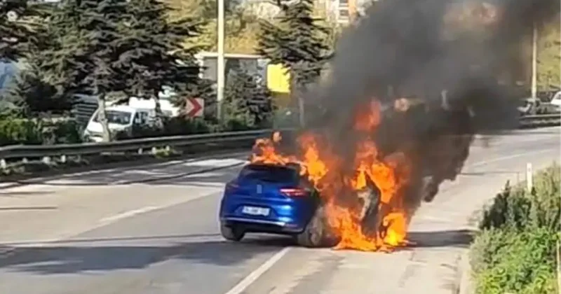 Musaba nın Kiralık Aracı Alev Aldı