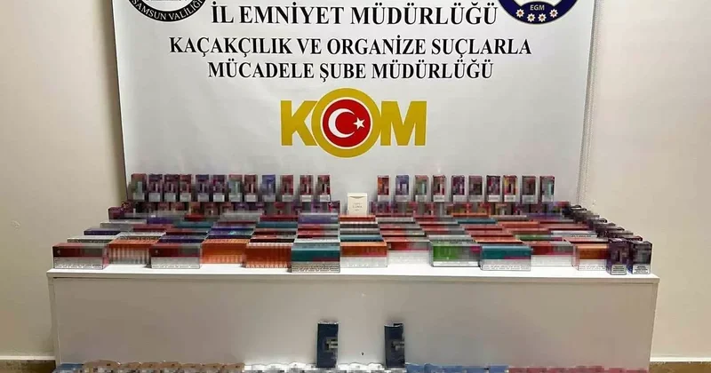 Samsun’da kaçak tütün ve elektronik sigara ürünleri ele geçirildi