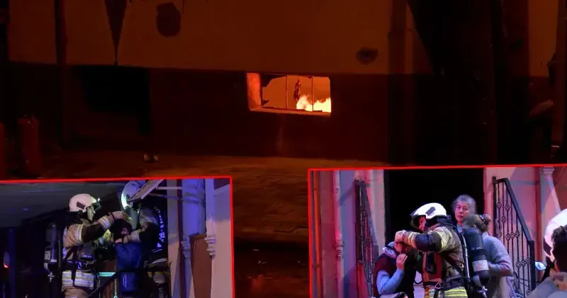 Küçükçekmece de çıkan yangında 1 i bebek 2 çocuk 6 kişi itfaiye tarafından kurtarıldı