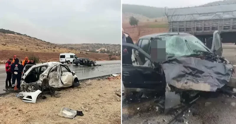 İki otomobil kafa kafaya çarpıştı: Araçların hurdaya döndüğü kazada ölü ve yaralılar var Kahramanmaraş Haberleri