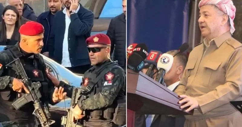 Cizre ye sempozyuma gelen Barzani nin bordo bereli ve silahlı korumaları AKP içinde rahatsızlık yarattı: Vali görevden alınmalı