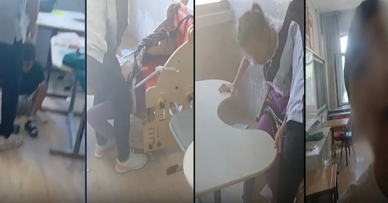 Otizmli öğrencileri sıralara bağlamışlar: Hiç mi vicdanınız sızlamadı! Sözcü Gazetesi