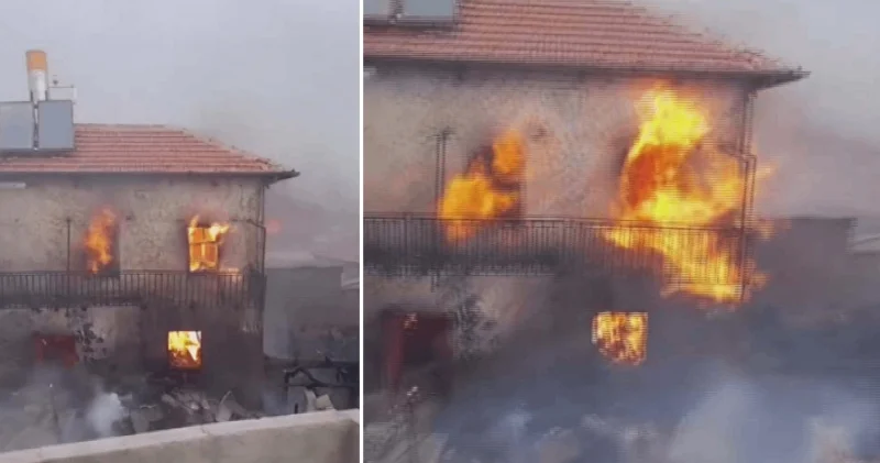 Konya da fırtına yangına neden oldu Konya Haberleri