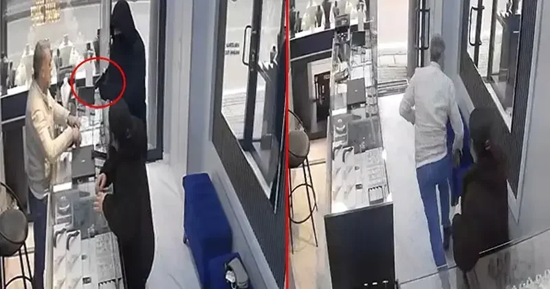 Silahla soymaya geldiği kuyumcu azarlayınca kaçtı; o anlar kamerada