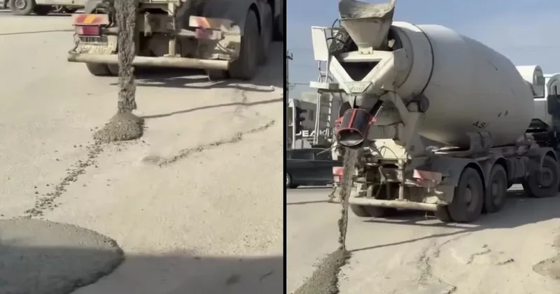 Seyir halindeki mikser yola beton dökerek ilerledi: Cezası 5 bin 662 lira oldu