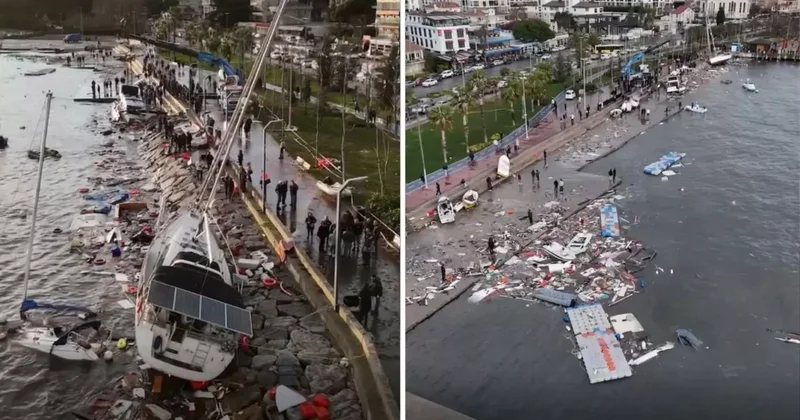 Megakenti sarsan fırtınadan geriye bu görüntüler kaldı
