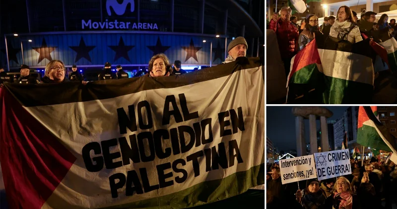 Madrid de İsrail takımı Maccabi Tel Aviv protesto edildi Dünya Haberleri