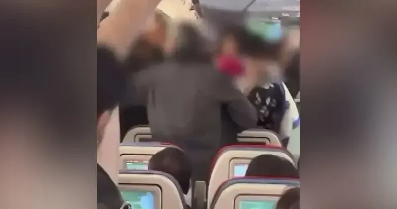 The brawl on the plane is on camera