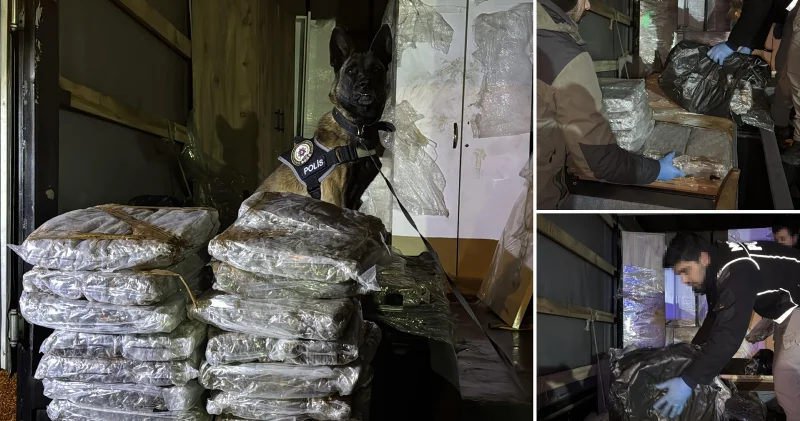 Ev eşyası yüklü kamyonette 40 kilogram esrar ele geçirildi Kütahya Haberleri