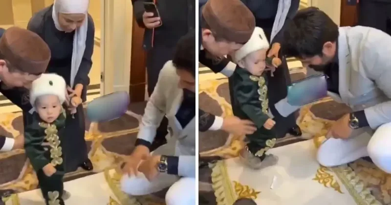 Sadece küçük çocuğu yürüterek milyonlar kazandı