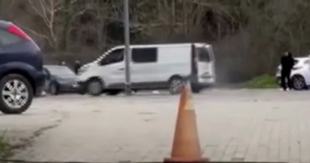 Otoparkta drift pahalıya patladı VİDEO İZLE