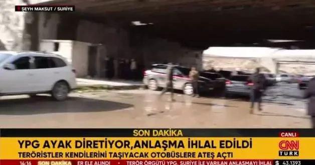 YPG li teröristler teslim olanları taşıyacak otobüslere ateş açtı