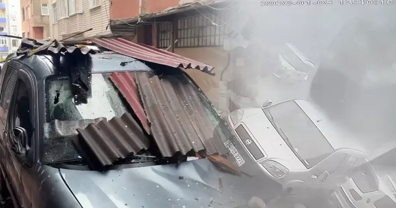 İstanbul’da fırtınada çatılar uçtu: Ölümden koşarak kurtuldu!