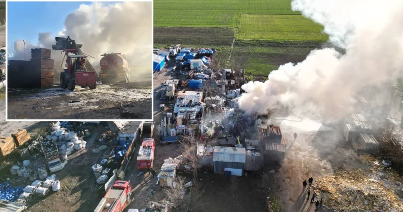 Bursa da hurdalıkta çıkan yangın söndürüldü Bursa Haberleri