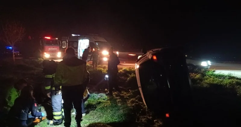 Direksiyon hakimiyeti kaybolan otomobil devrildi Hatay Haberleri