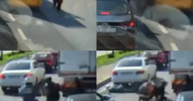 Kaza anı araç kamerasında: Daha önce 3 kişi ölmüştü bu sefer yayalara motosiklet çarptı Mersin Haberleri