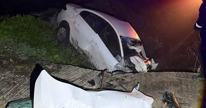 Edirne’de şarampole devrilen otomobildeki 2 kişi hayatını kaybetti