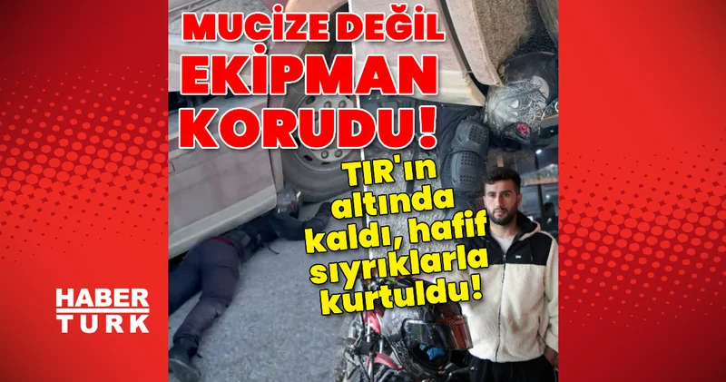 TIR ın altında kaldı, kazayı hafif sıyrıklarla atlattı! Son dakika haberleri