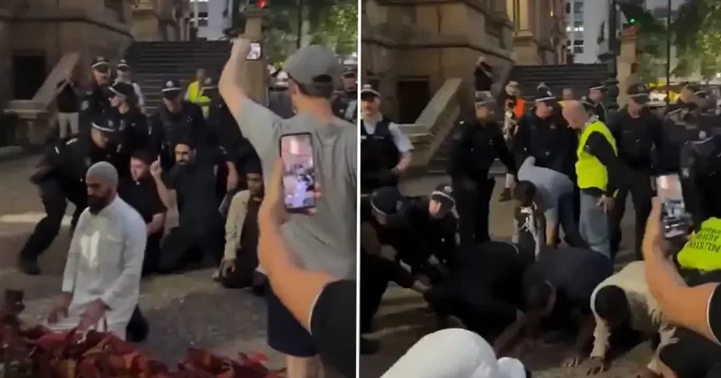 Avustralya polisinden namaz kılan Müslümanlara sert müdahale