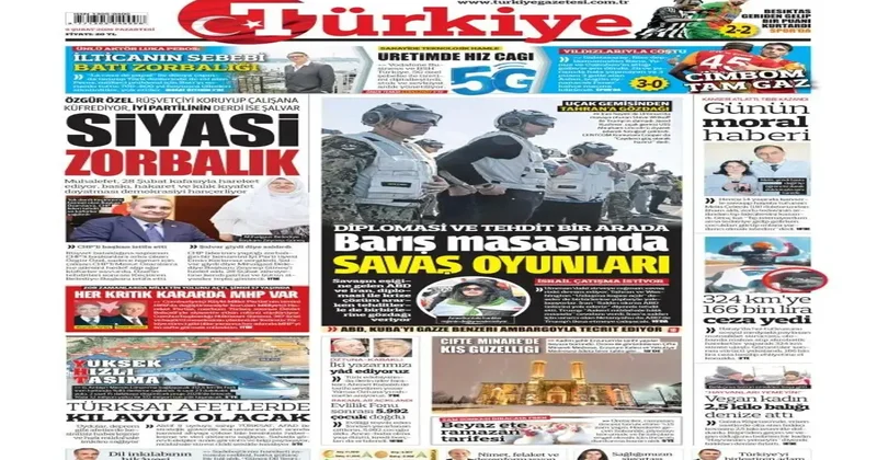 Muhalefette 28 Şubat kafası! Siyasi zorbalık 9 Şubat 2026 gazete manşetleri