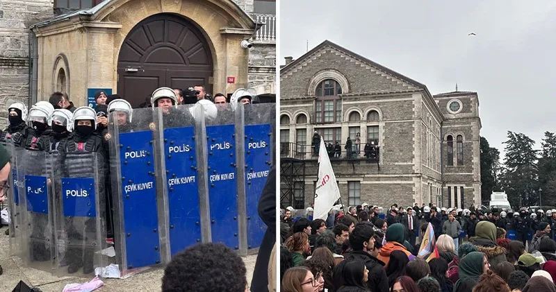 Kulüp odası krizi : Boğaziçi Üniversitesi’nde kampüse çevik kuvvet girdi, öğrencilere biber gazıyla müdahale edildi