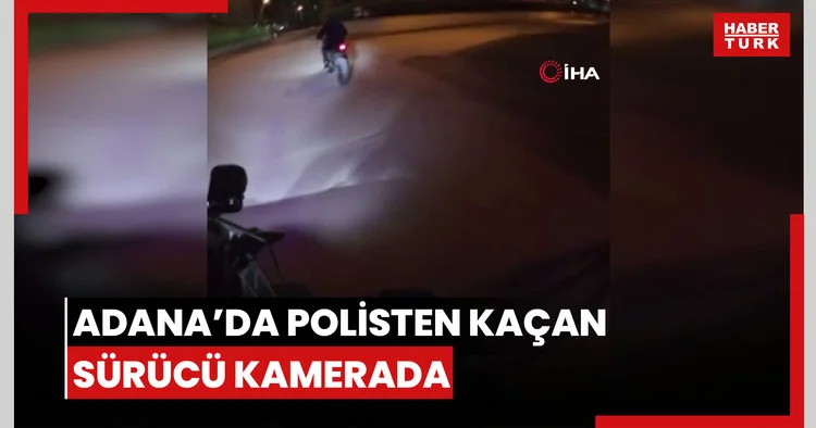 Adana’da polisin dur ihtarına uymayarak kaçan sürücünün kovalamaca anı kamerada