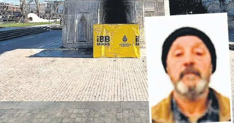 Tarihi çeşmeyi ateşe verdi